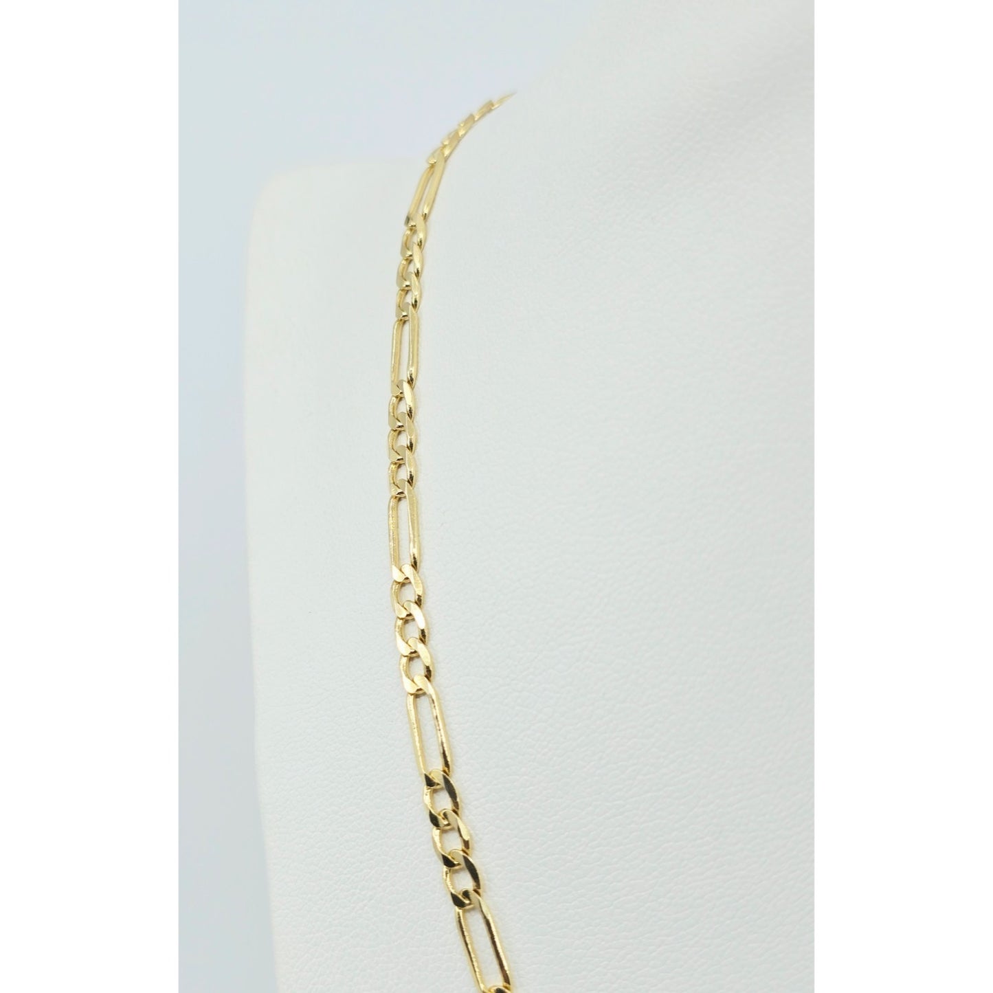 14K Yellow Gold Figaro Link Chain Necklace