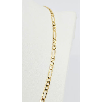14K Yellow Gold Figaro Link Chain Necklace