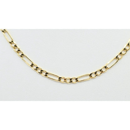 14K Yellow Gold Figaro Link Chain Necklace