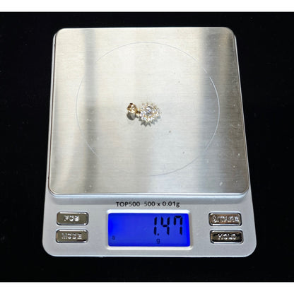 14K Yellow Gold Heart Shaped CZ Charm Pendant