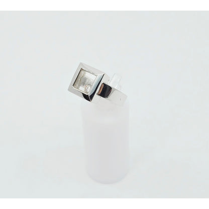 14K White Gold Square Shaped Motion Moving Diamond Ring