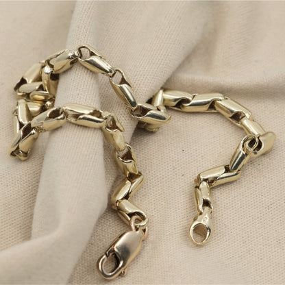 10K Yellow Gold Bullet Style Link Bracelet