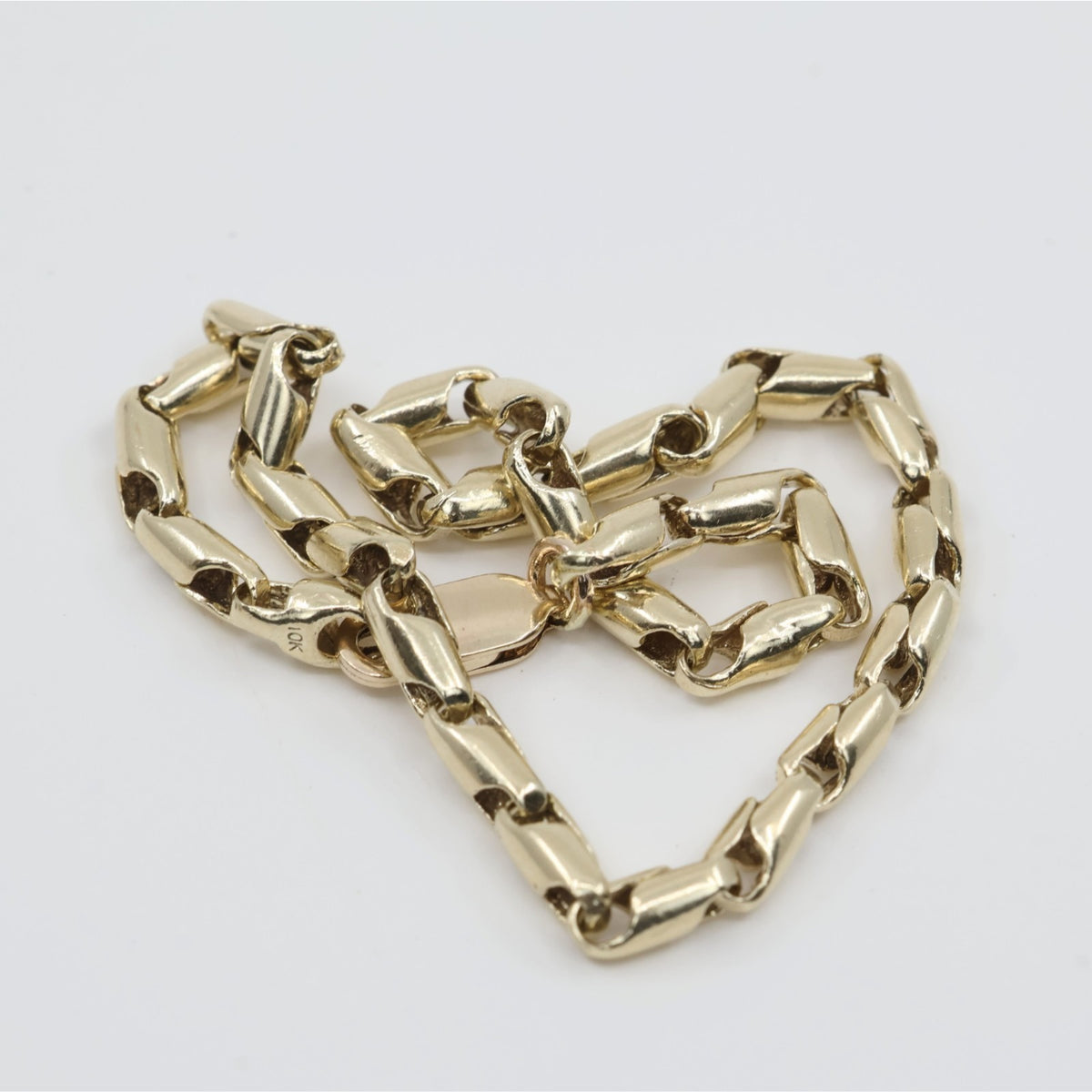 10K Yellow Gold Bullet Style Link Bracelet