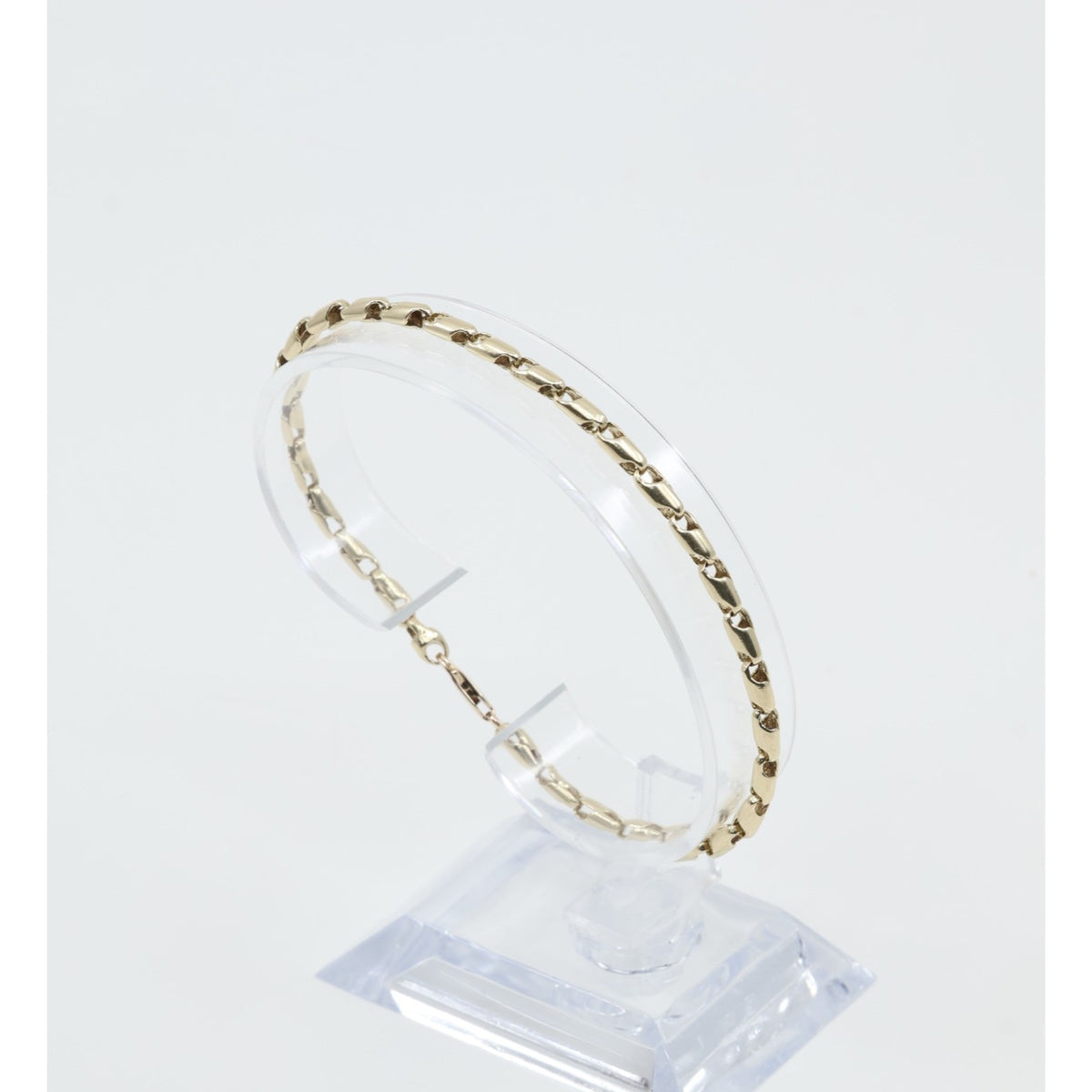 10K Yellow Gold Bullet Style Link Bracelet