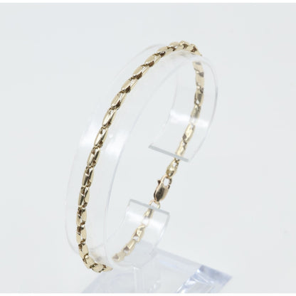 10K Yellow Gold Bullet Style Link Bracelet