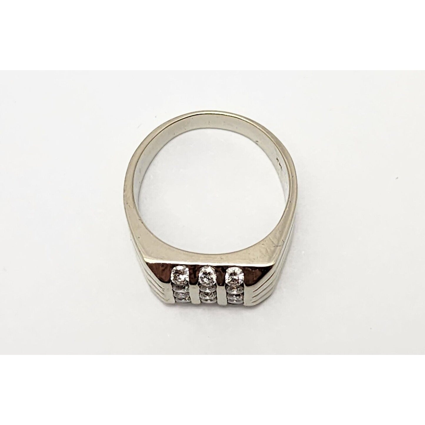 14K White Gold Diamond Men's Ring