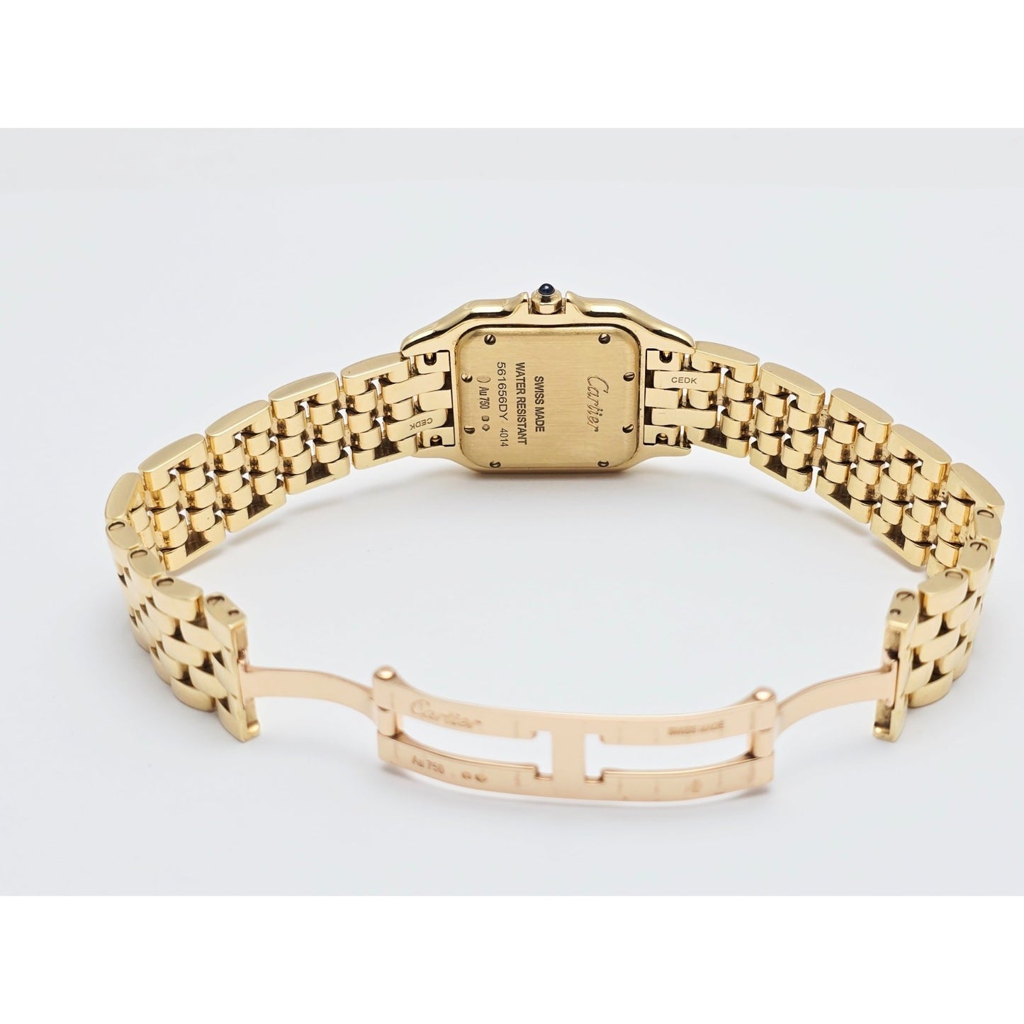 Cartier Panthere 18k Yellow Gold 27mm Silver Roman Dial WGPN0009 4014 Watch