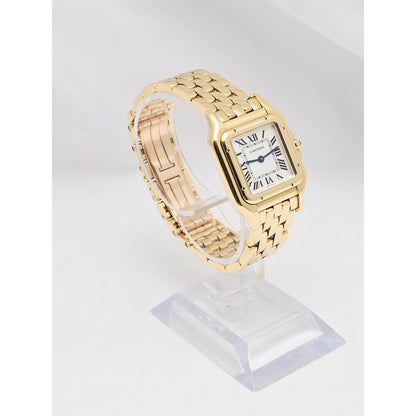 Cartier Panthere 18k Yellow Gold 27mm Silver Roman Dial WGPN0009 4014 Watch