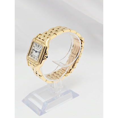Cartier Panthere 18k Yellow Gold 27mm Silver Roman Dial WGPN0009 4014 Watch