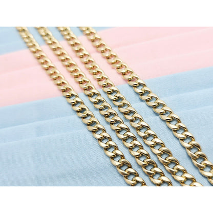 10K Yellow Gold Cuban Link Chain Necklace Italy