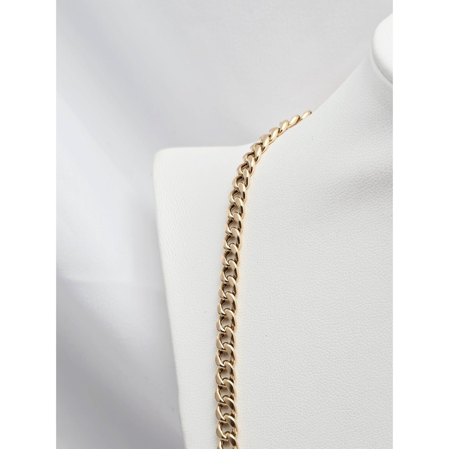 10K Yellow Gold Cuban Link Chain Necklace Italy