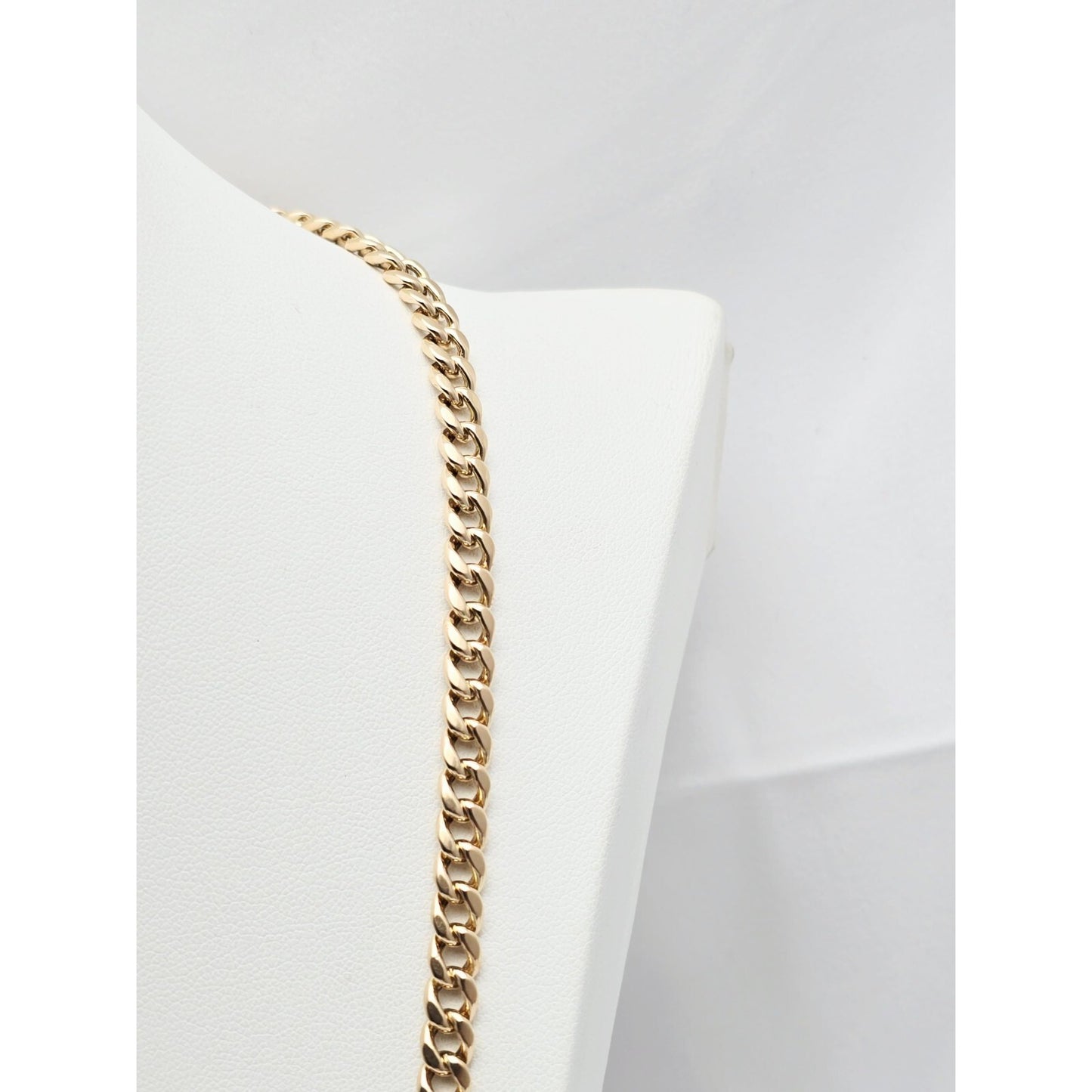 10K Yellow Gold Cuban Link Chain Necklace Italy
