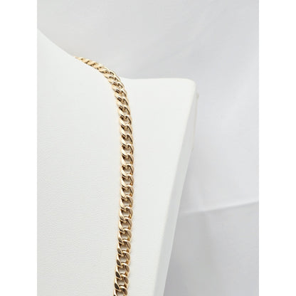 10K Yellow Gold Cuban Link Chain Necklace Italy