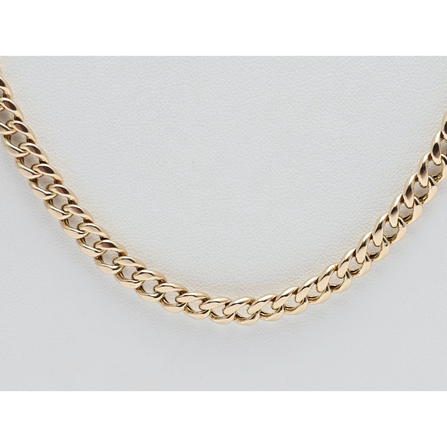10K Yellow Gold Cuban Link Chain Necklace Italy