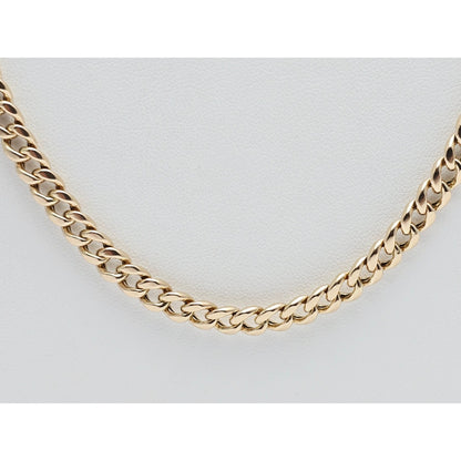 10K Yellow Gold Cuban Link Chain Necklace Italy