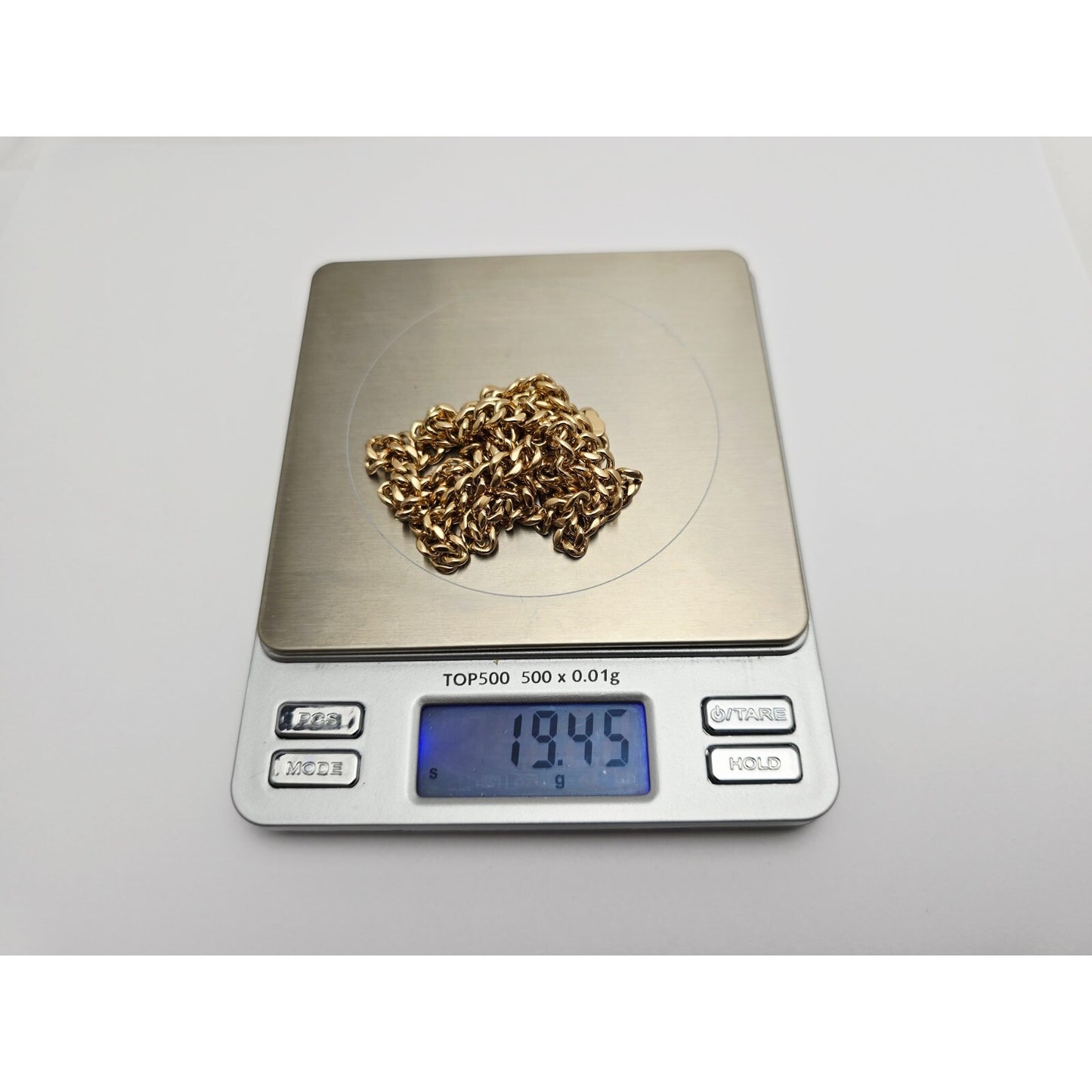 10K Yellow Gold Cuban Link Chain Necklace Italy