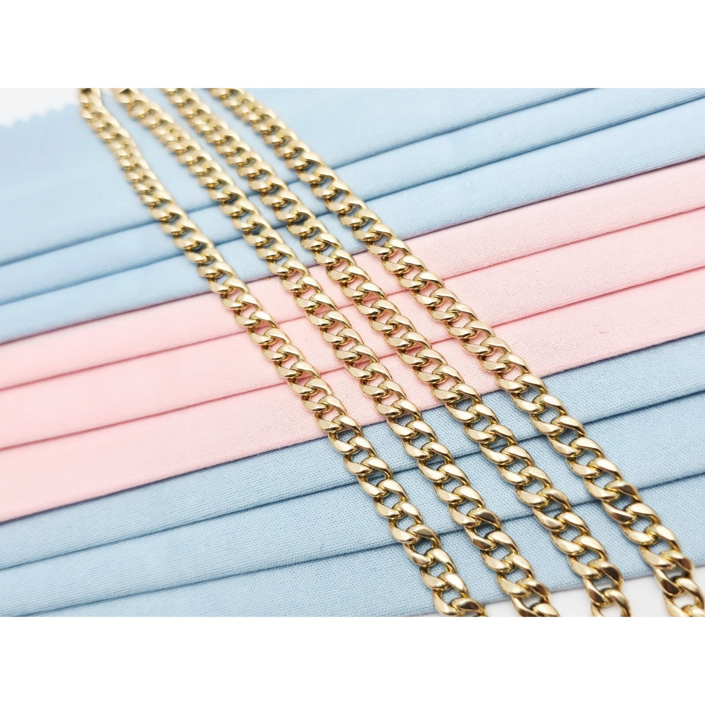10K Yellow Gold Cuban Link Chain Necklace Italy