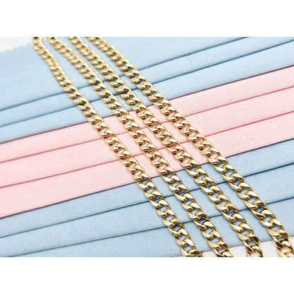 10K Yellow Gold Cuban Link Chain Necklace Italy