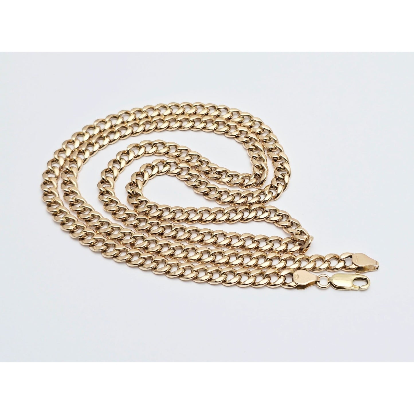 10K Yellow Gold Cuban Link Chain Necklace Italy