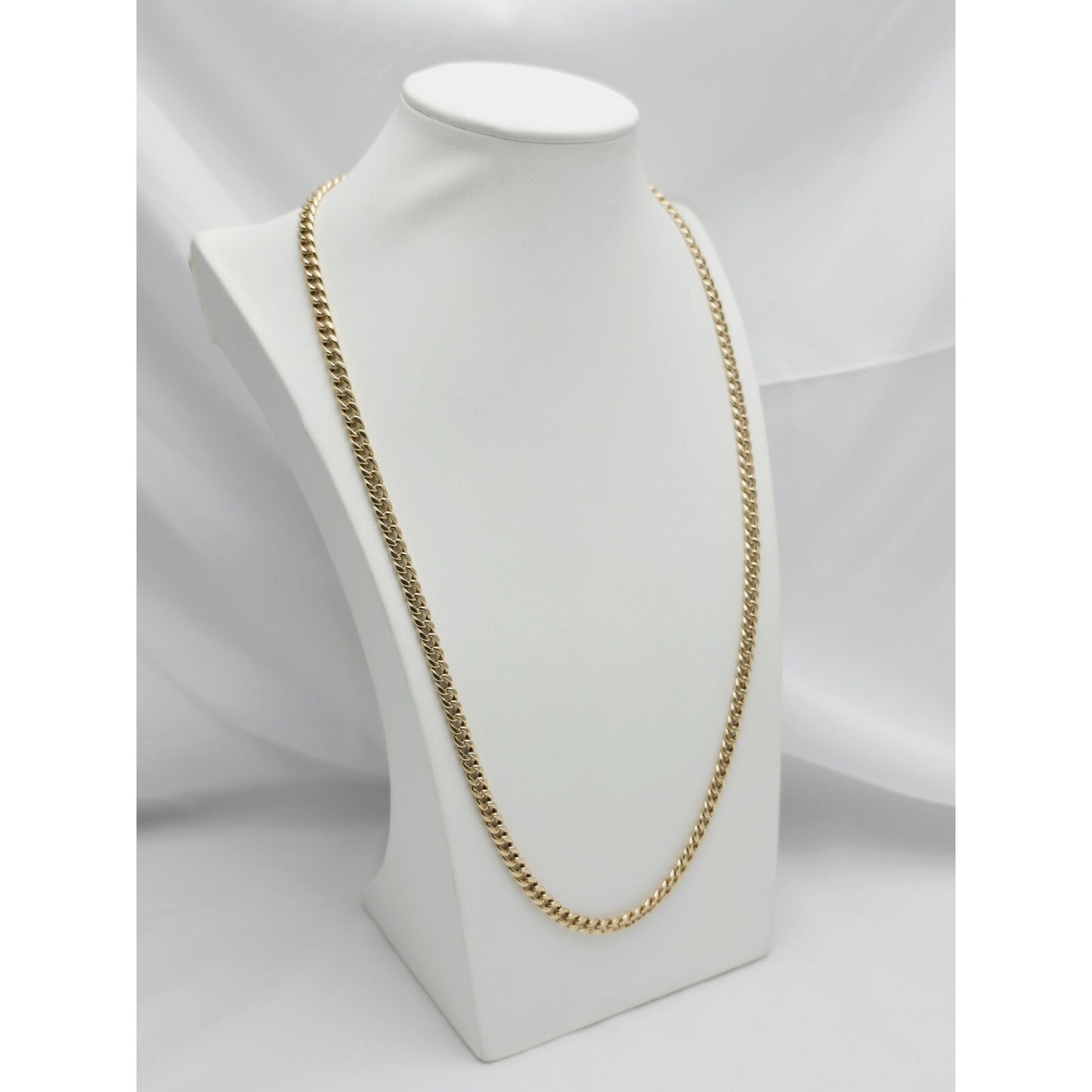 10K Yellow Gold Cuban Link Chain Necklace Italy
