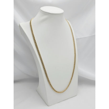 10K Yellow Gold Cuban Link Chain Necklace Italy