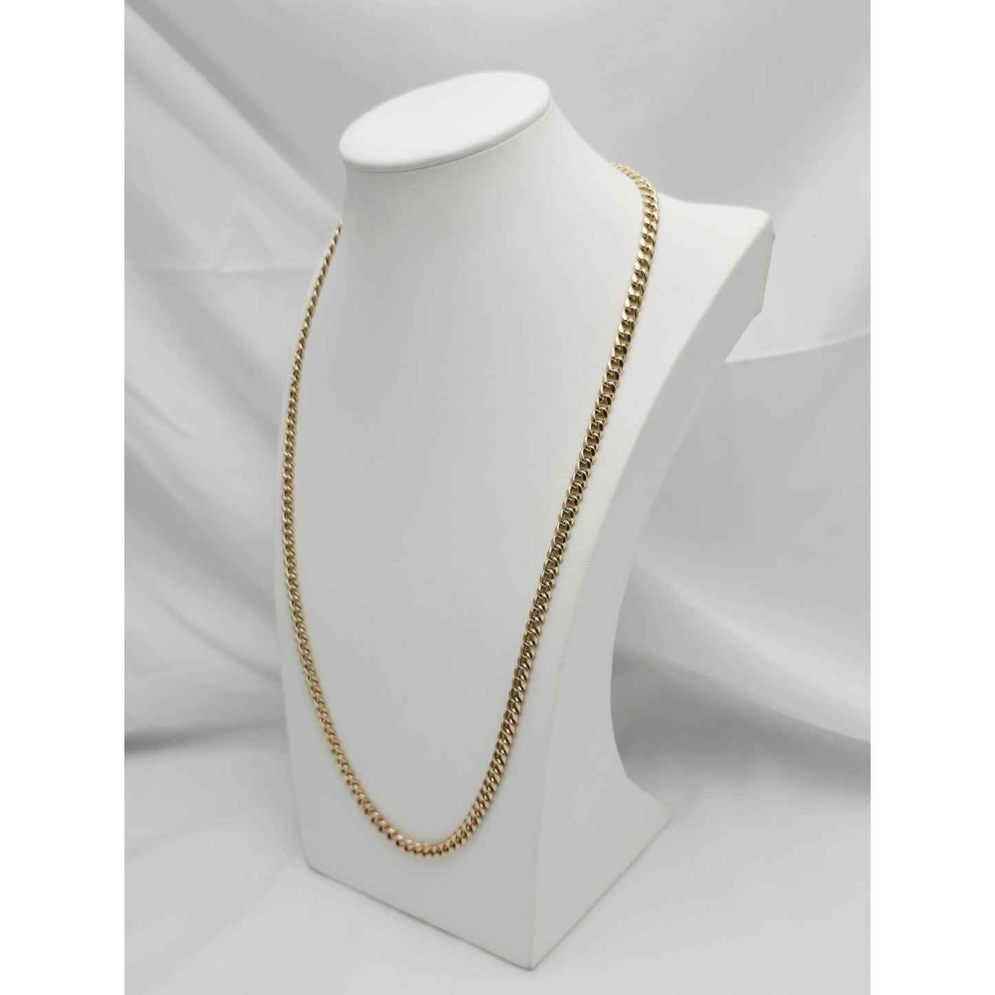 10K Yellow Gold Cuban Link Chain Necklace Italy