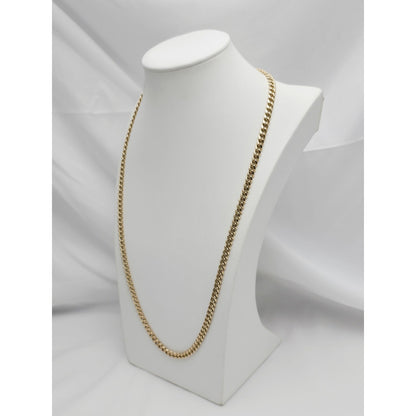 10K Yellow Gold Cuban Link Chain Necklace Italy