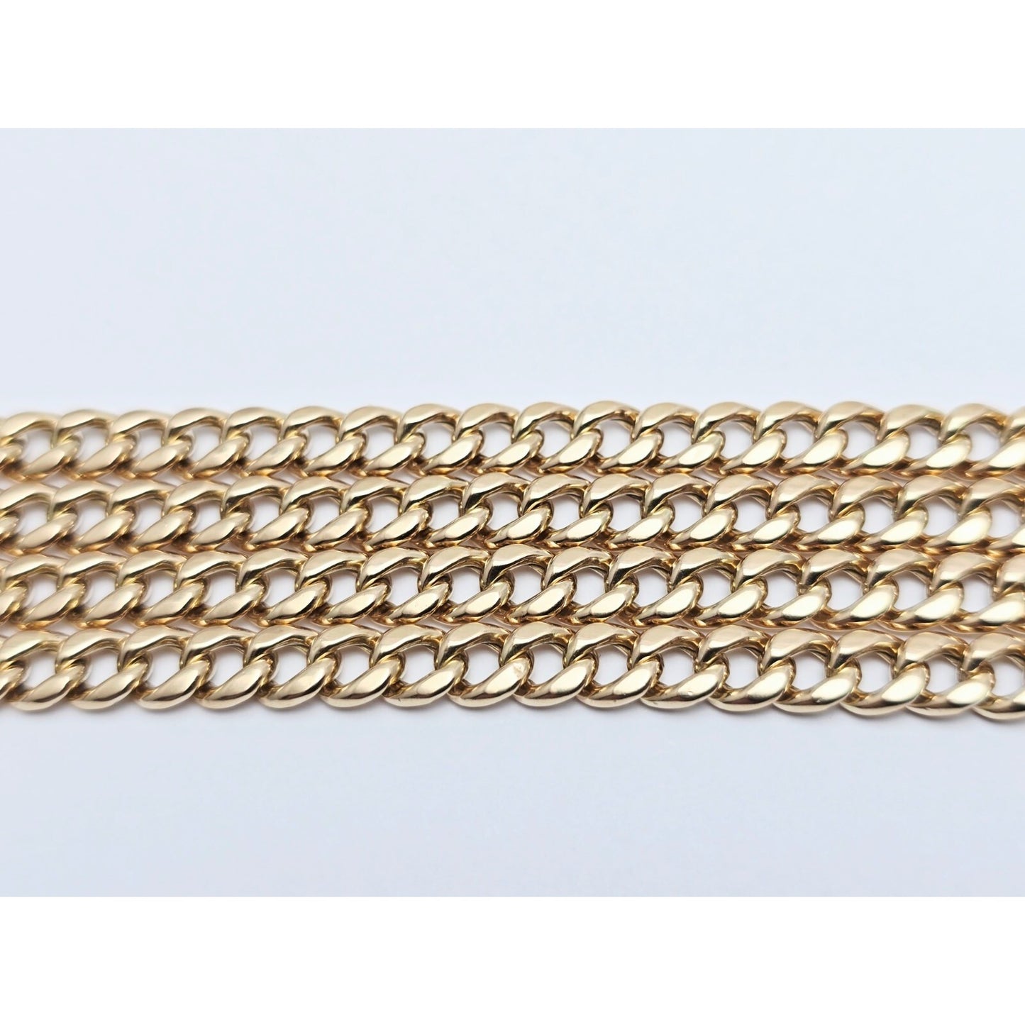 10K Yellow Gold Cuban Link Chain Necklace Italy