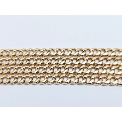 10K Yellow Gold Cuban Link Chain Necklace Italy
