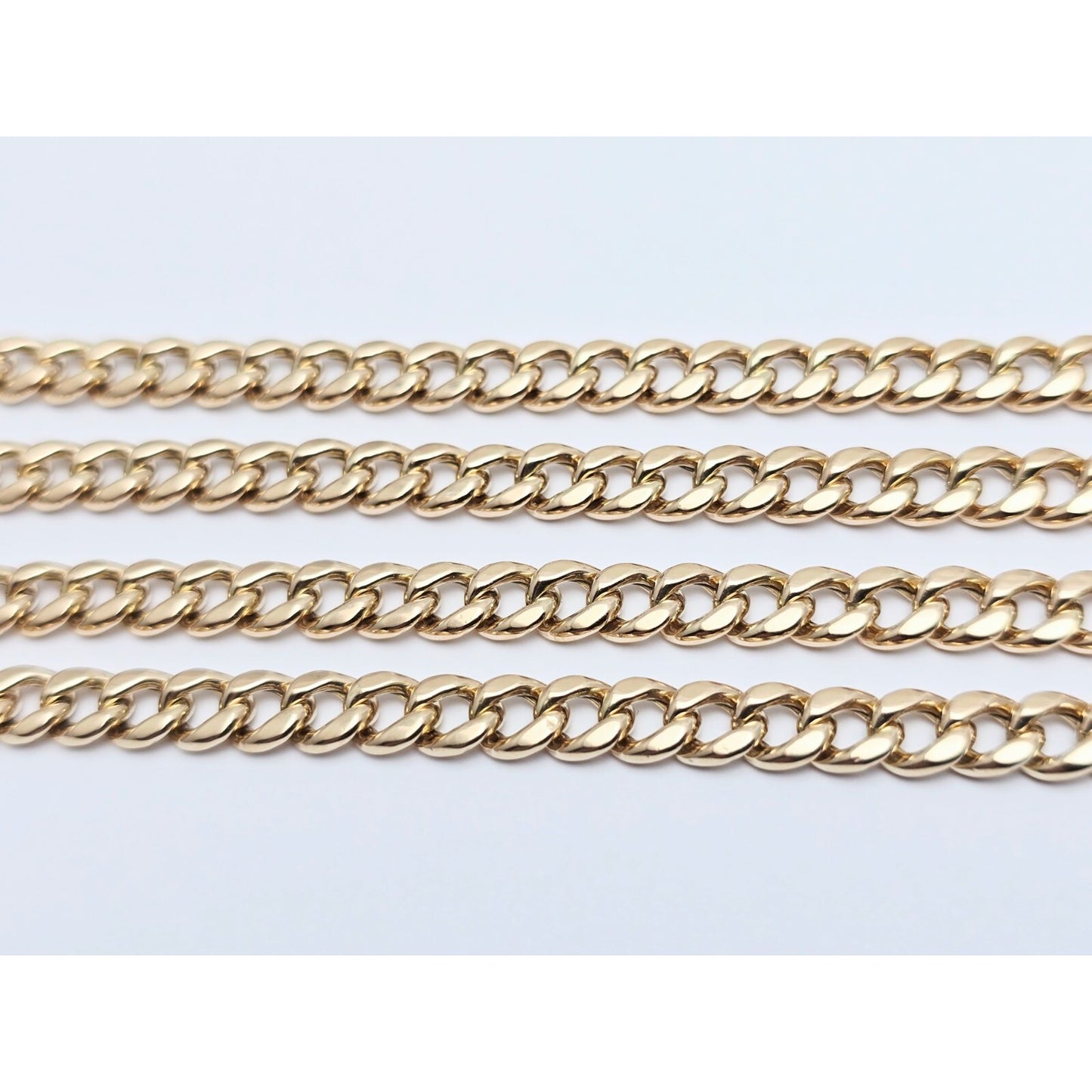 10K Yellow Gold Cuban Link Chain Necklace Italy