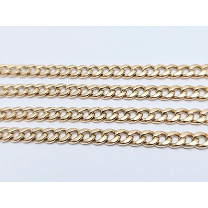 10K Yellow Gold Cuban Link Chain Necklace Italy
