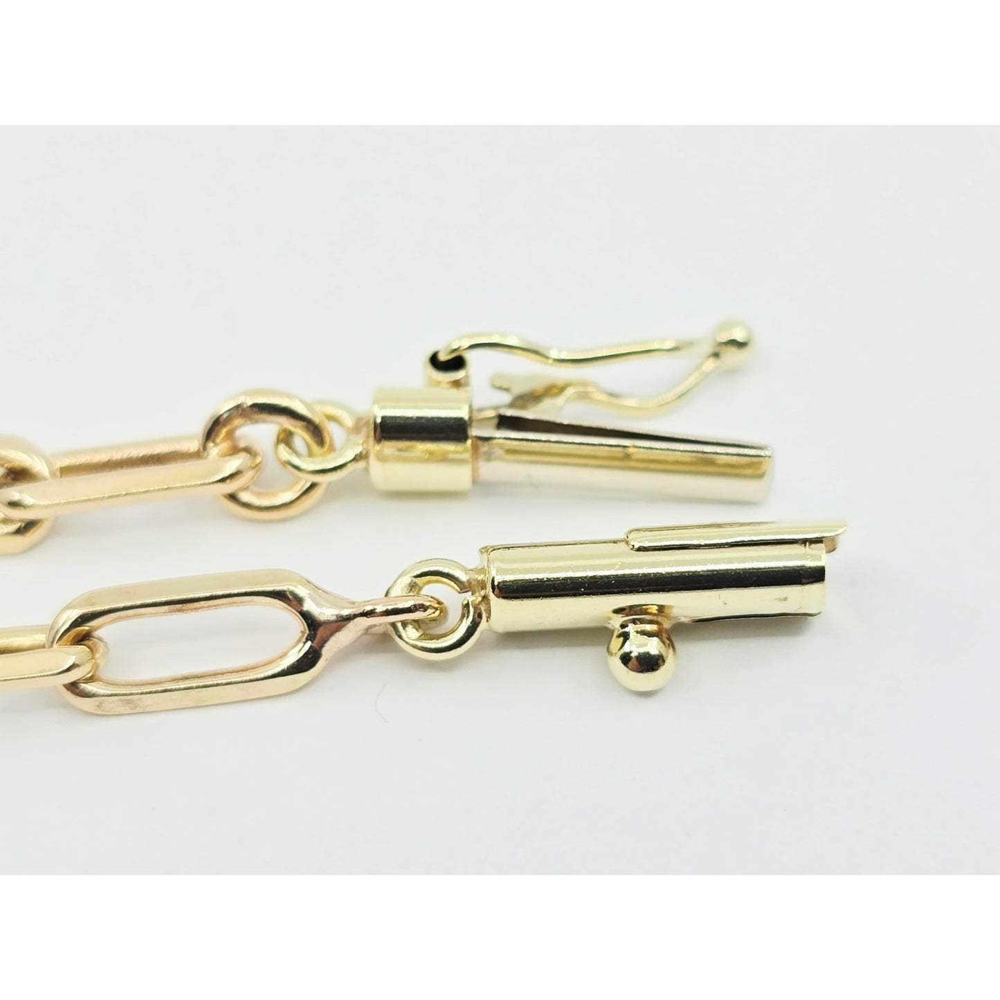 14K Yellow Gold Rectangular Paperclip Link Chain