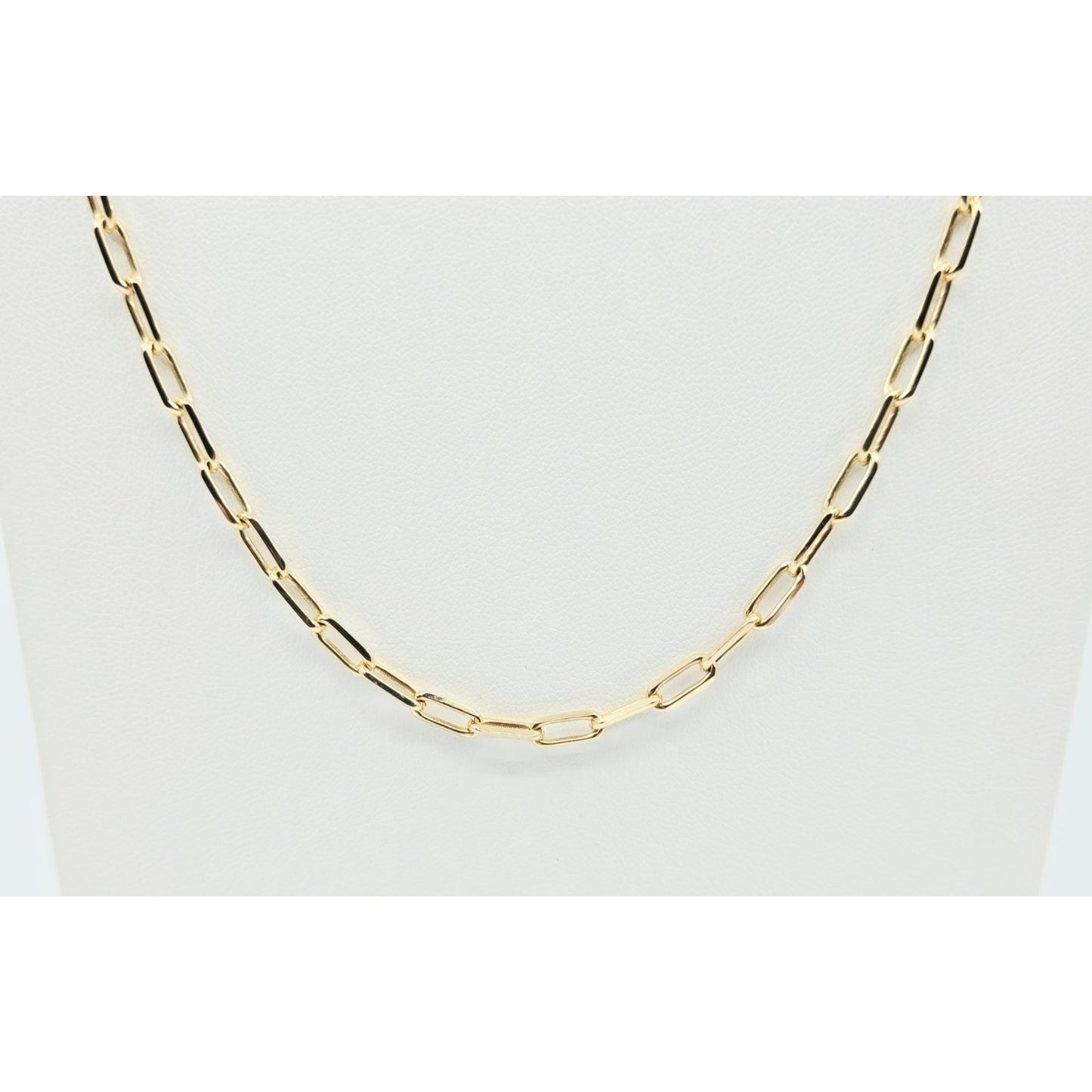 14K Yellow Gold Rectangular Paperclip Link Chain