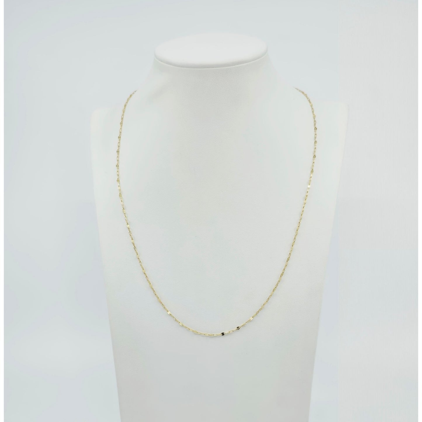 14K Yellow Gold Mirror Anchor Cable Link Chain Necklace