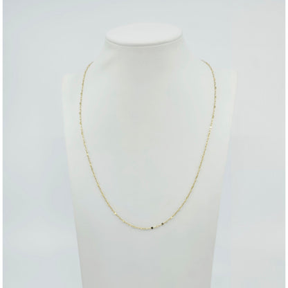14K Yellow Gold Mirror Anchor Cable Link Chain Necklace