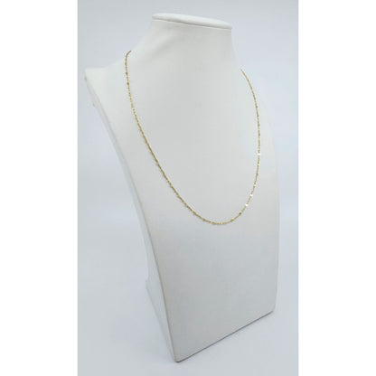 14K Yellow Gold Mirror Anchor Cable Link Chain Necklace