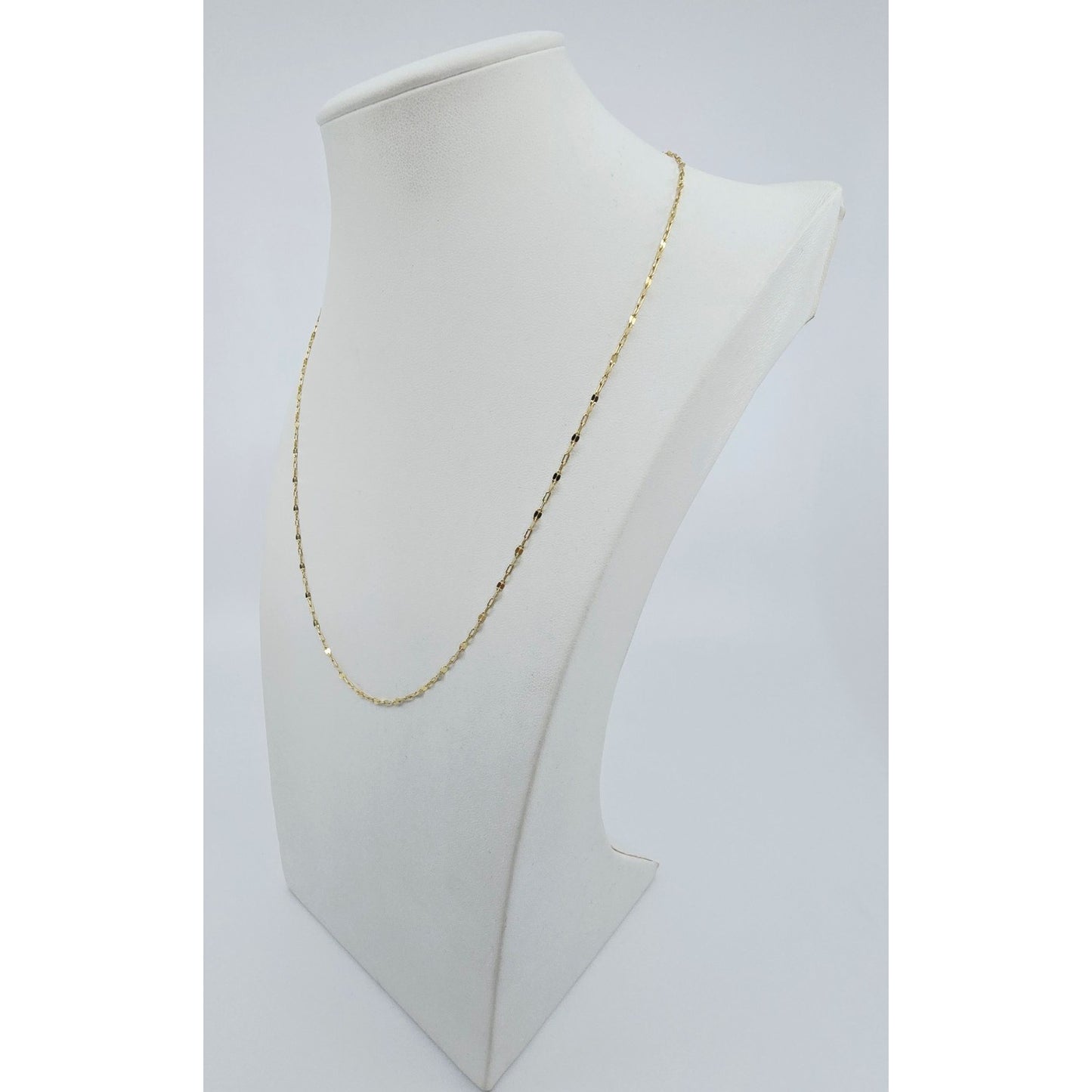 14K Yellow Gold Mirror Anchor Cable Link Chain Necklace