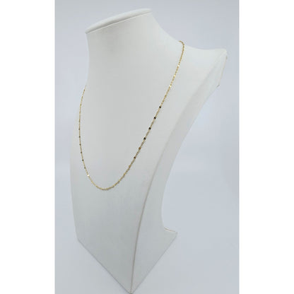 14K Yellow Gold Mirror Anchor Cable Link Chain Necklace