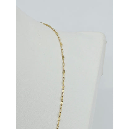 14K Yellow Gold Mirror Anchor Cable Link Chain Necklace