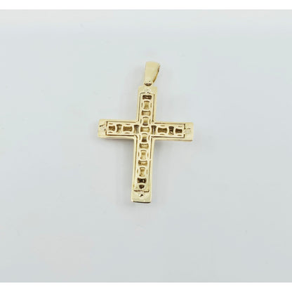 14K Two Tone Gold Jesus on Cross Pendant Charm