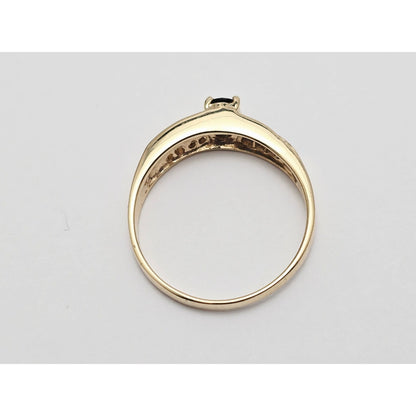 Vintage 8K Yellow Gold Blue Spinel & Diamond Ring