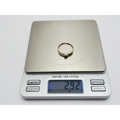 Vintage 8K Yellow Gold Blue Spinel & Diamond Ring