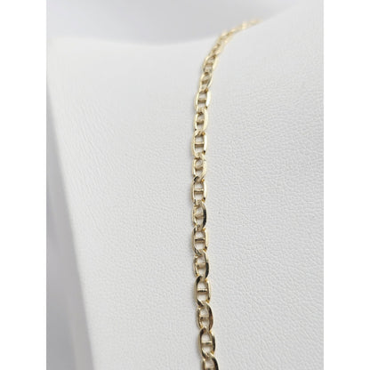 10K Yellow Gold Mariner Link Chain Necklace Italy