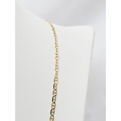10K Yellow Gold Mariner Link Chain Necklace Italy