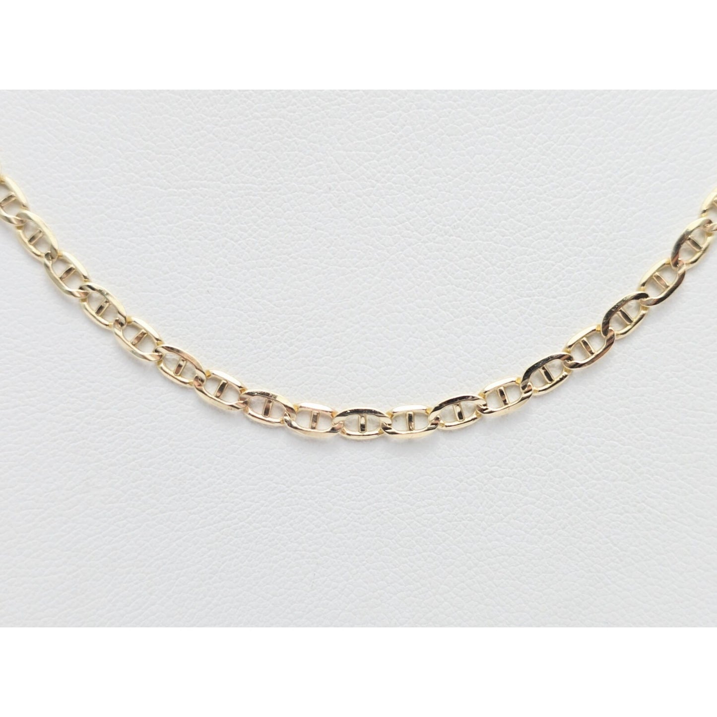 10K Yellow Gold Mariner Link Chain Necklace Italy