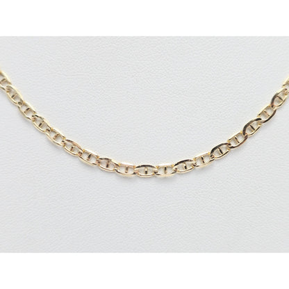 10K Yellow Gold Mariner Link Chain Necklace Italy