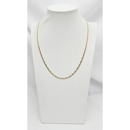 10K Yellow Gold Mariner Link Chain Necklace Italy