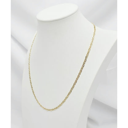 10K Yellow Gold Mariner Link Chain Necklace Italy