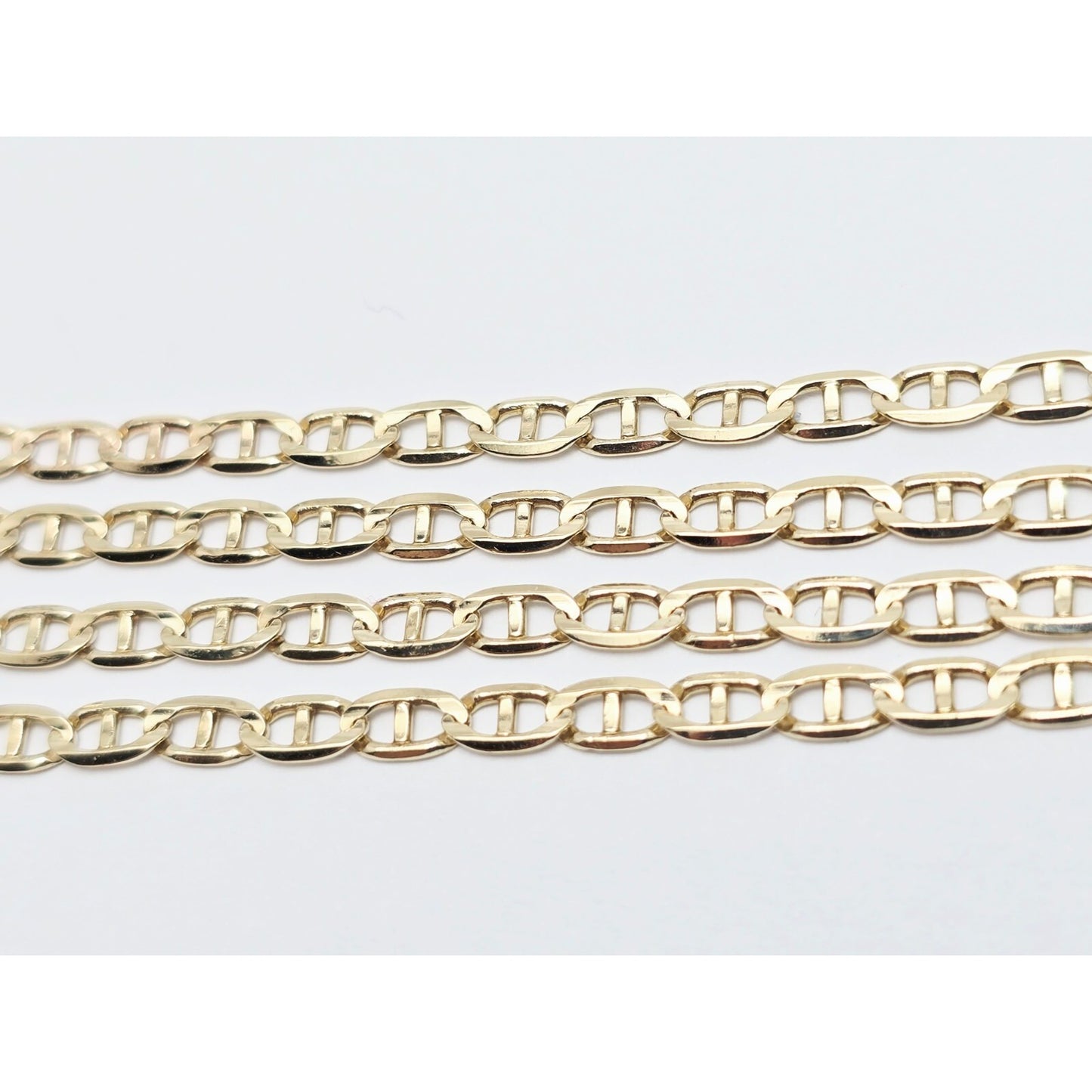 10K Yellow Gold Mariner Link Chain Necklace Italy