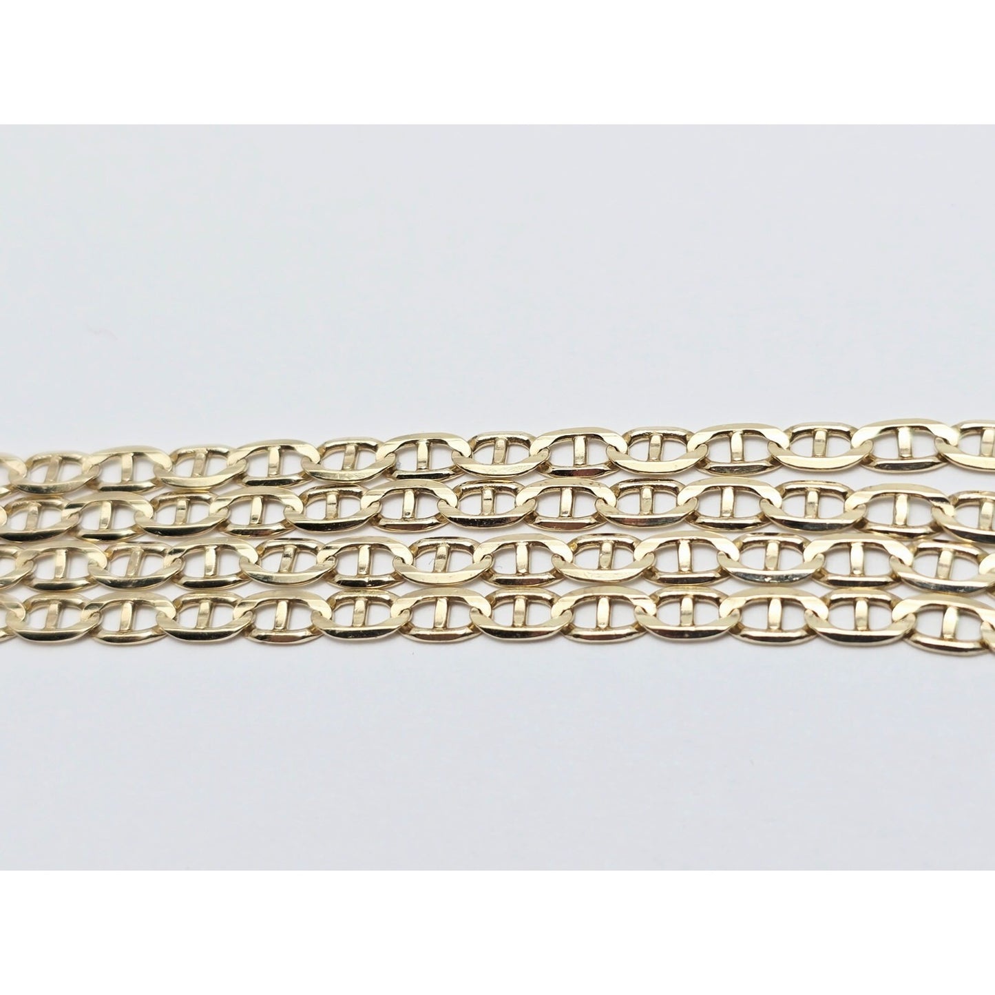 10K Yellow Gold Mariner Link Chain Necklace Italy